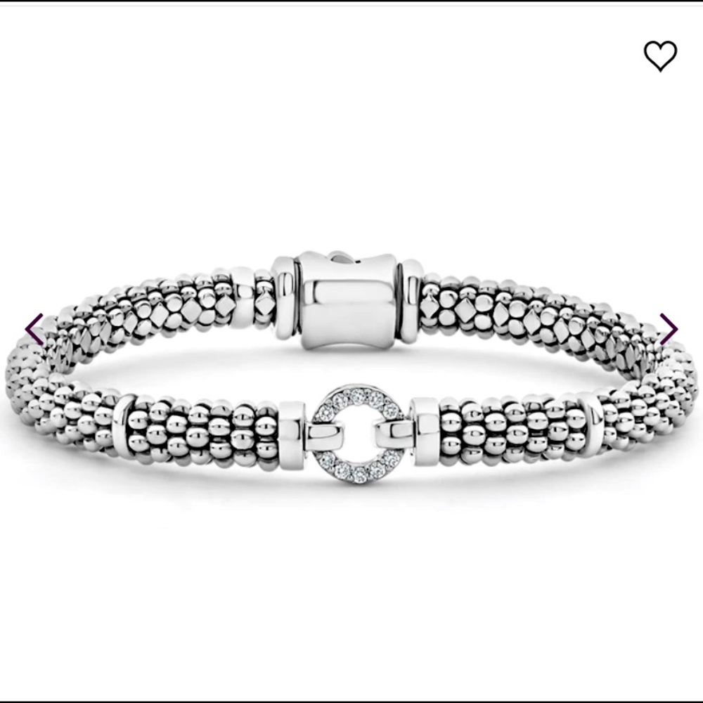 LAGOS Diamond Bracelet - Enso Single Circle Caviar